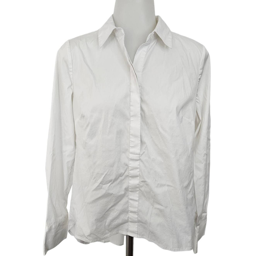 White House Black Market White Button Down Shirt